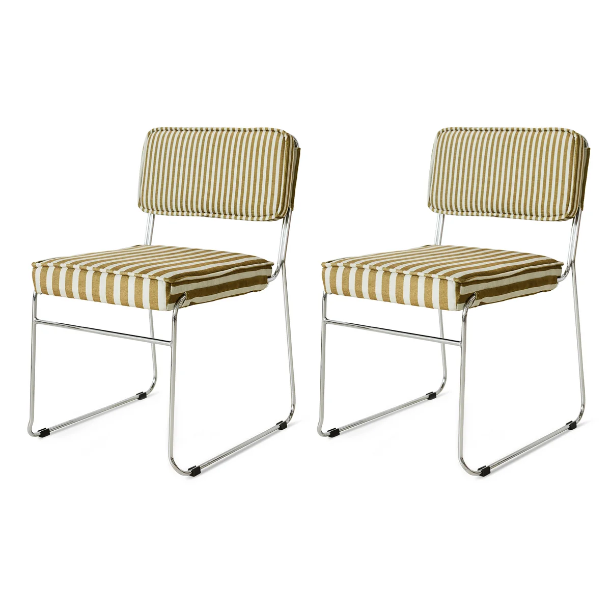 HKliving - Endless Chaise de salle à manger, stripe / sunflower (lot de 2) HKliving - Endless Chaise de salle à manger, stripe / sunflower (lot de 2)