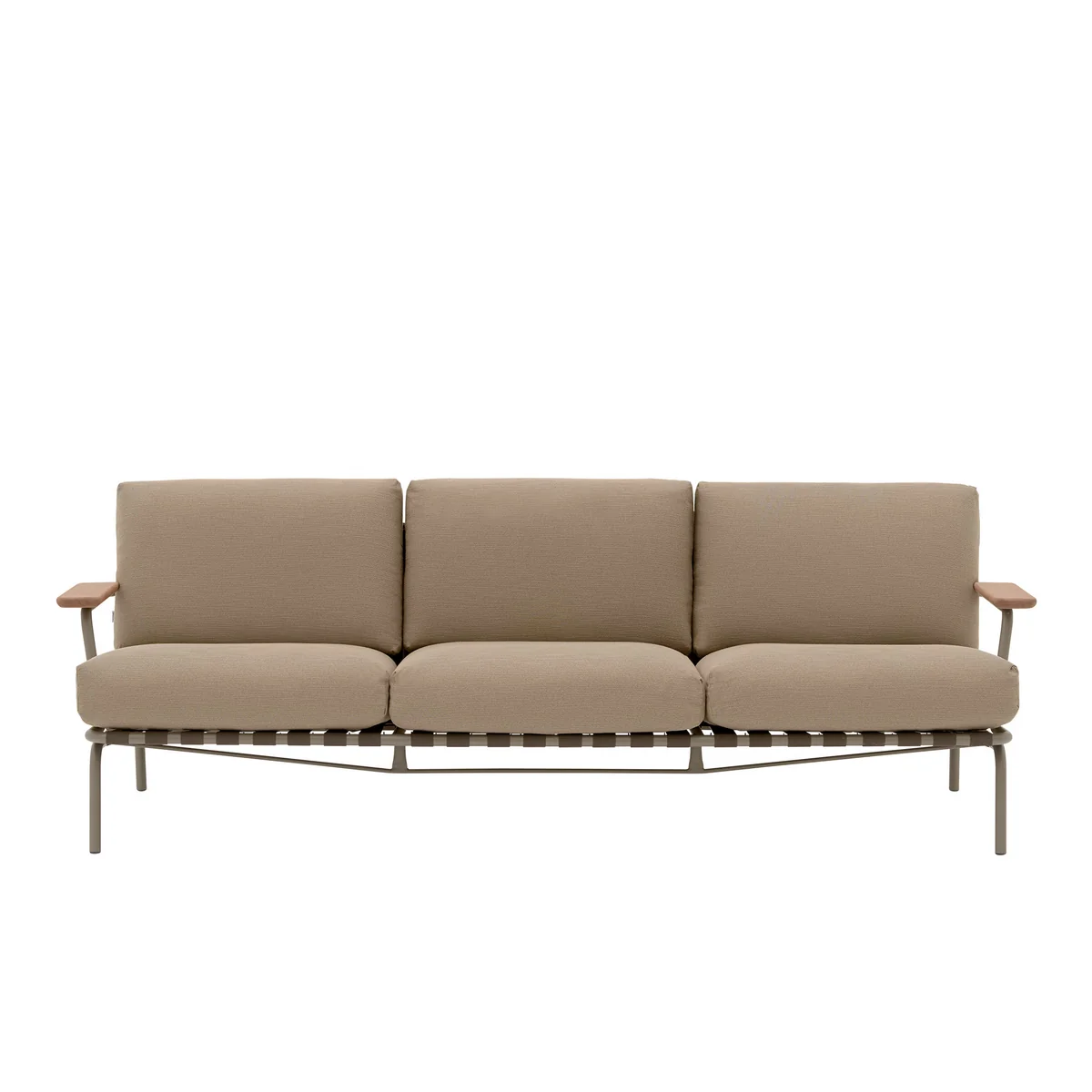 Muuto - Settle Outdoor Canapé 3 places, marron / taupe (tissu Ribbed Weave 5) Muuto - Settle Outdoor Canapé 3 places, marron / taupe (tissu Ribbed Weave 5)