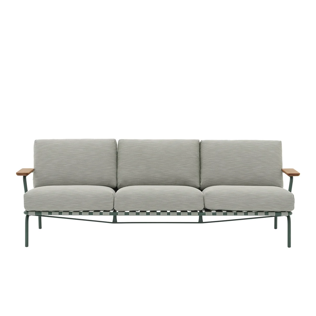 Muuto - Settle Outdoor Canapé 3 places, vert / vert foncé (tissu Ribbed Weave 2) Muuto - Settle Outdoor Canapé 3 places, vert / vert foncé (tissu Ribbed Weave 2)