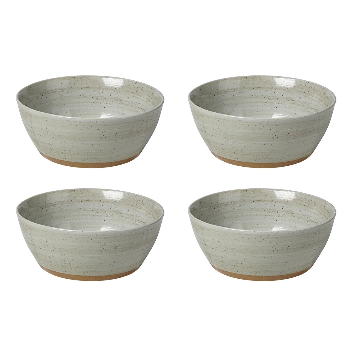 Broste Copenhagen - Bol « Grød », Ø 16 x H 6,5 cm, couleur sable (lot de 4)