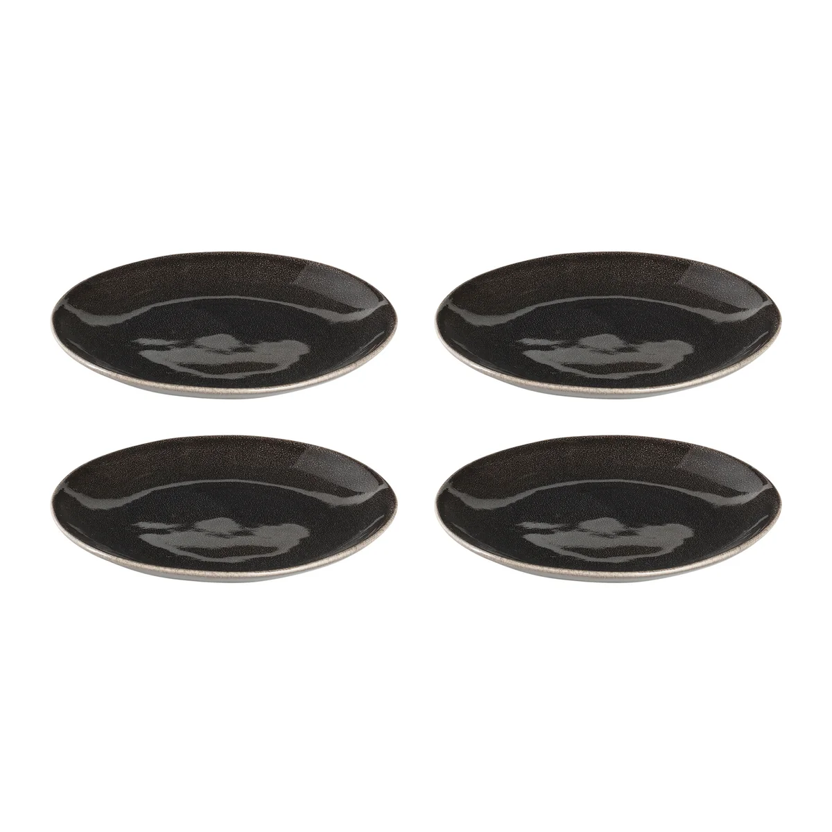 Broste Copenhagen - Assiettes à dessert « Nordic Coal », Ø 20 cm (lot de 4)