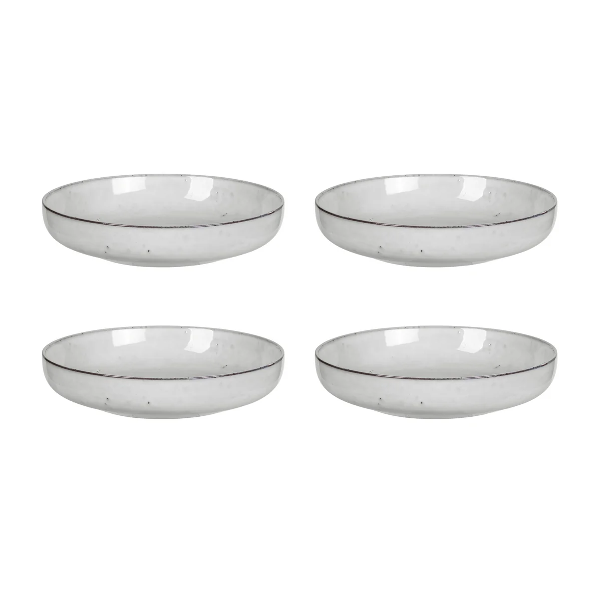 Broste Copenhagen - Bol profond « Nordic Sand », Ø 22,5 x H 4,8 cm (lot de 4)