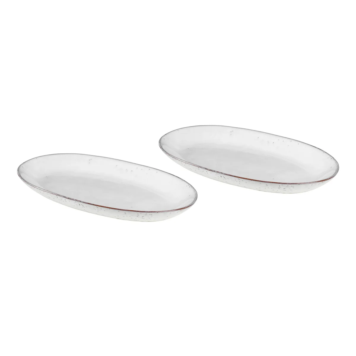 Broste Copenhagen - Nordic Sand Plat de service ovale L, 30 x 17 cm (lot de 2)