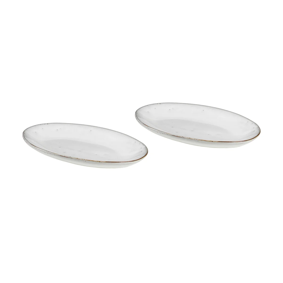 Broste Copenhagen - Nordic Sand Plat de service ovale S, 22 x 13,6 cm (lot de 2)