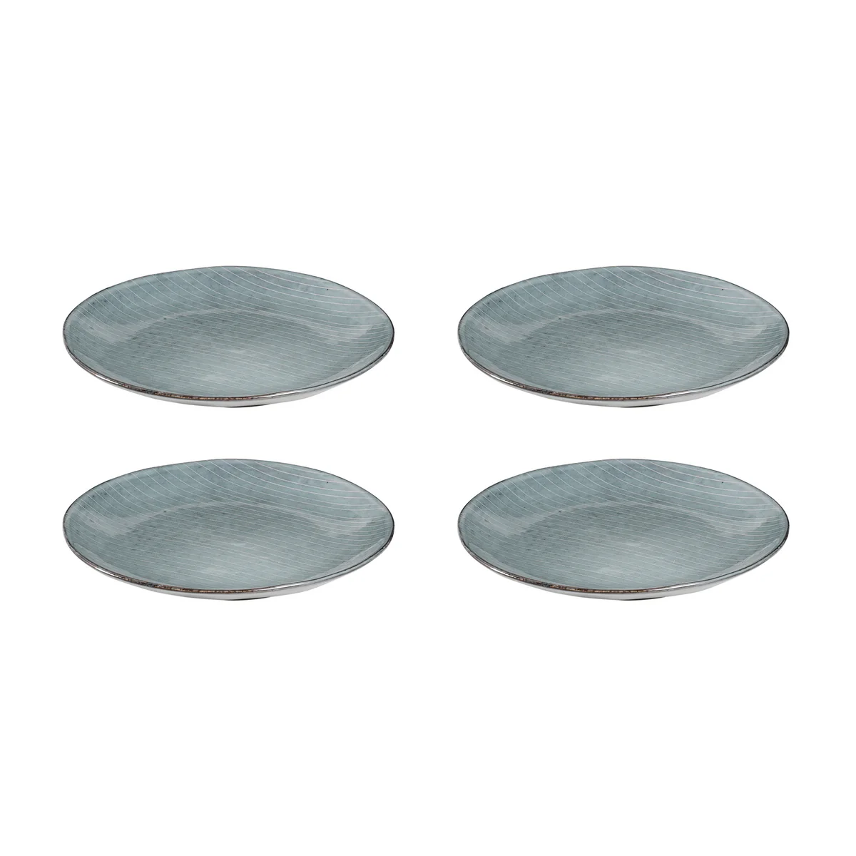 Broste Copenhagen - Assiettes à dessert « Nordic Sea », Ø 20 x H 2,2 cm (lot de 4)