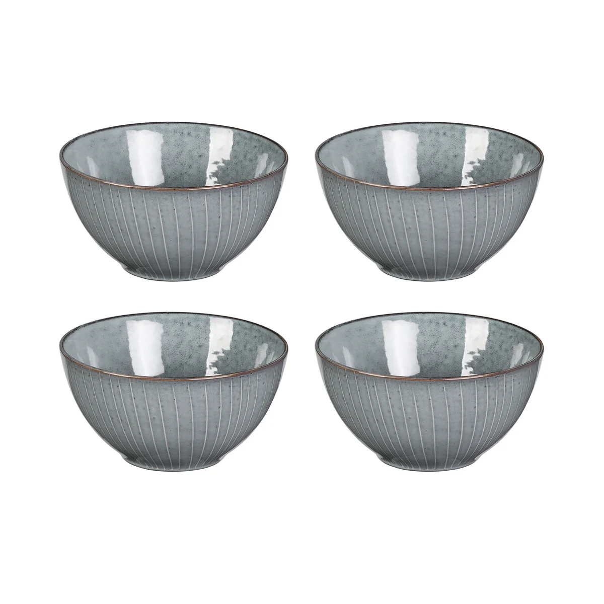Broste Copenhagen - Bol « Nordic Sea », Ø 17 x H 6 cm (lot de 4)
