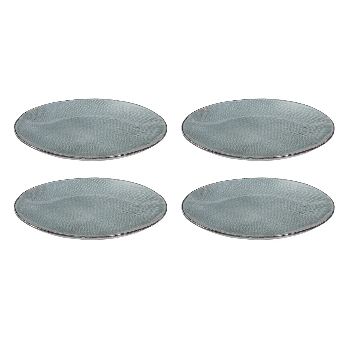 Broste Copenhagen - Assiettes plates « Nordic Sea », Ø 26 x H 2,5 cm (lot de 4)