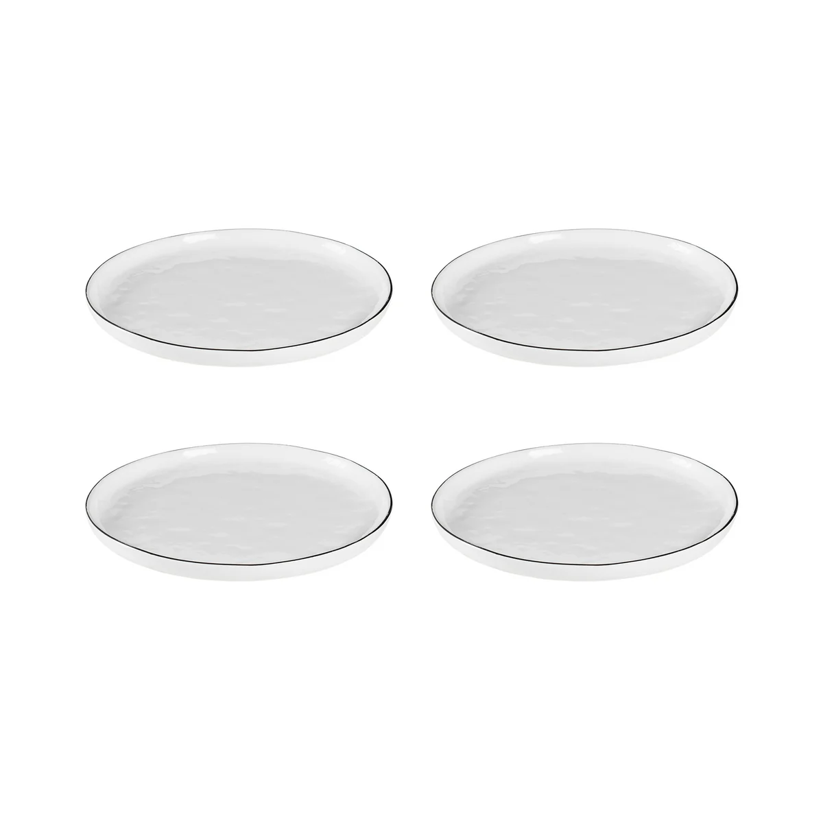 Broste Copenhagen - Assiettes à dessert « Salt », Ø 18 cm, blanc / noir (lot de 4) Broste Copenhagen - Assiettes à dessert « Salt », Ø 18 cm, blanc / noir (lot de 4)