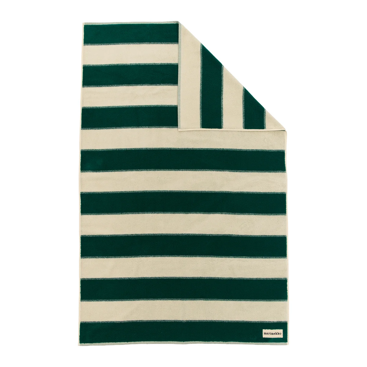 Marimekko - Serviette de bain « Galleria », 100 x 160 cm, émeraude / melon