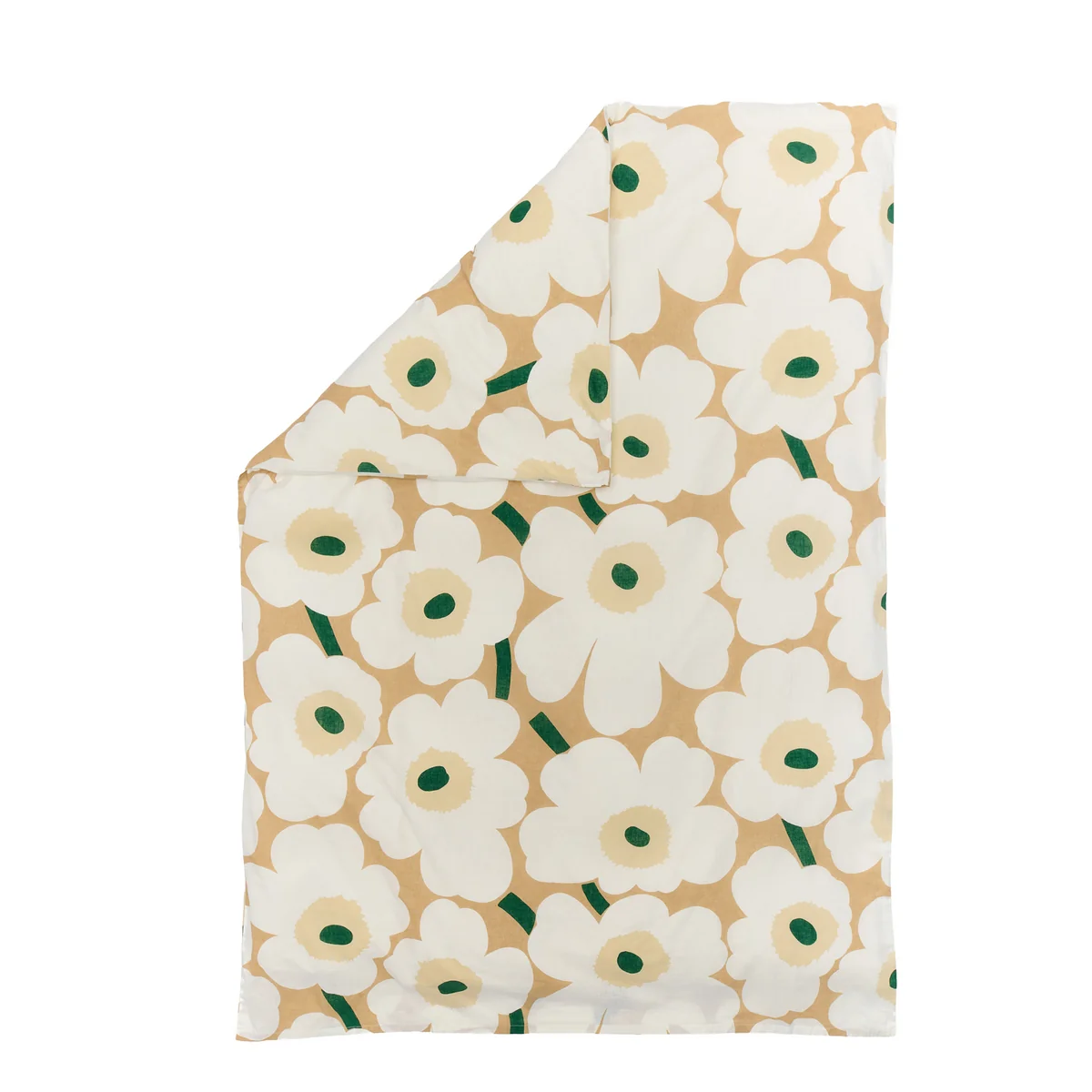 Marimekko - Unikko Housse de couette, 150 x 210 cm, sable / blanc cassé / foin / émeraude Marimekko - Unikko Housse de couette, 150 x 210 cm, sable / blanc cassé / foin / émeraude