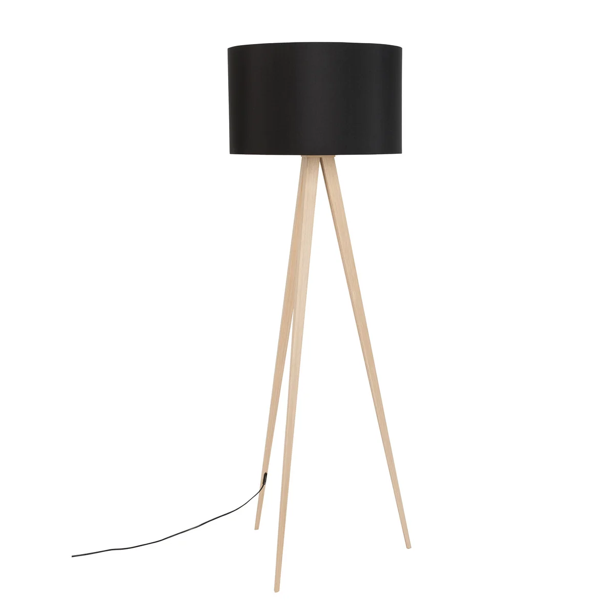 Zuiver - Tripod Wood Lampadaire, chêne / noir