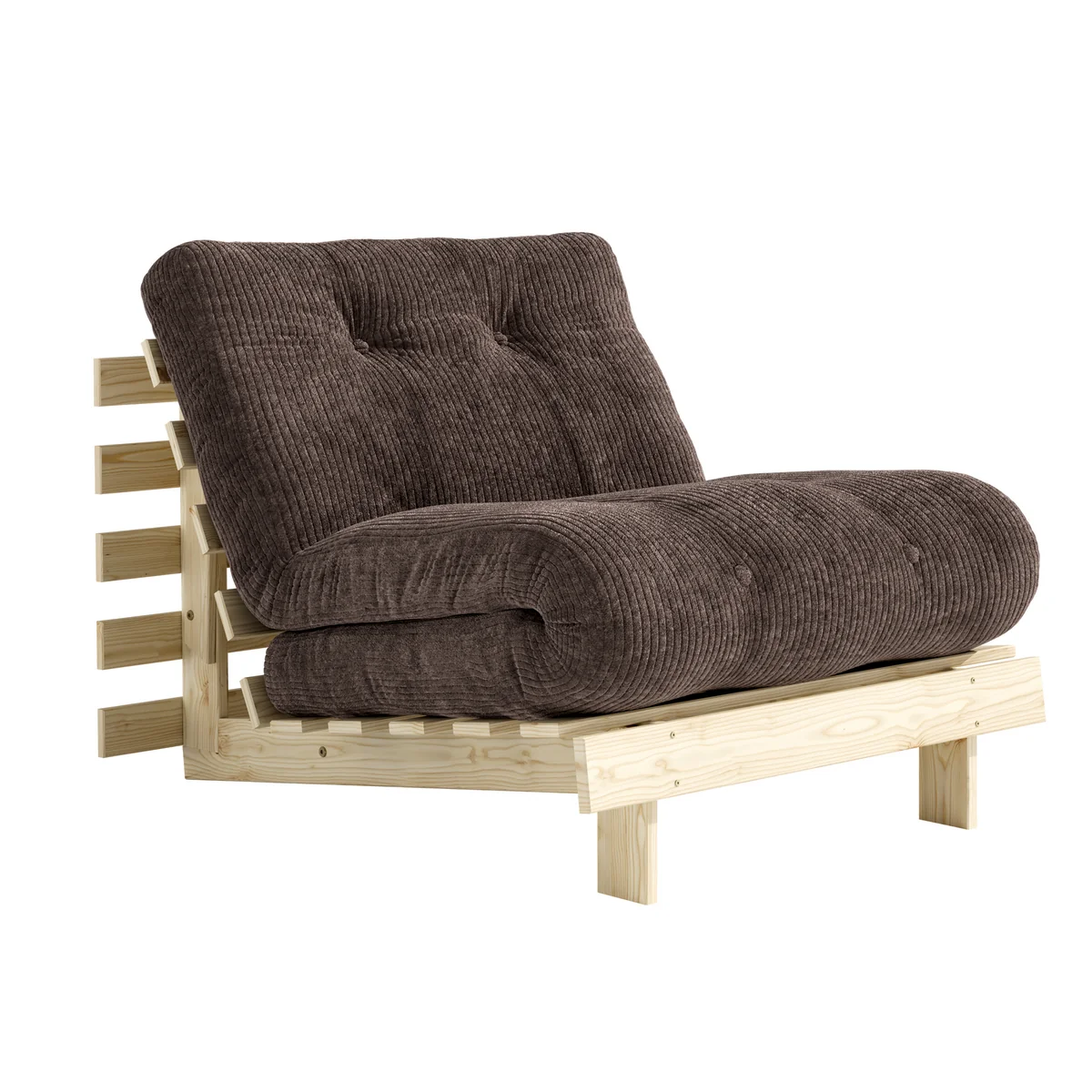 Karup - Fauteuil-lit « Roots » 90 cm, pin naturel / cacao foncé (551)