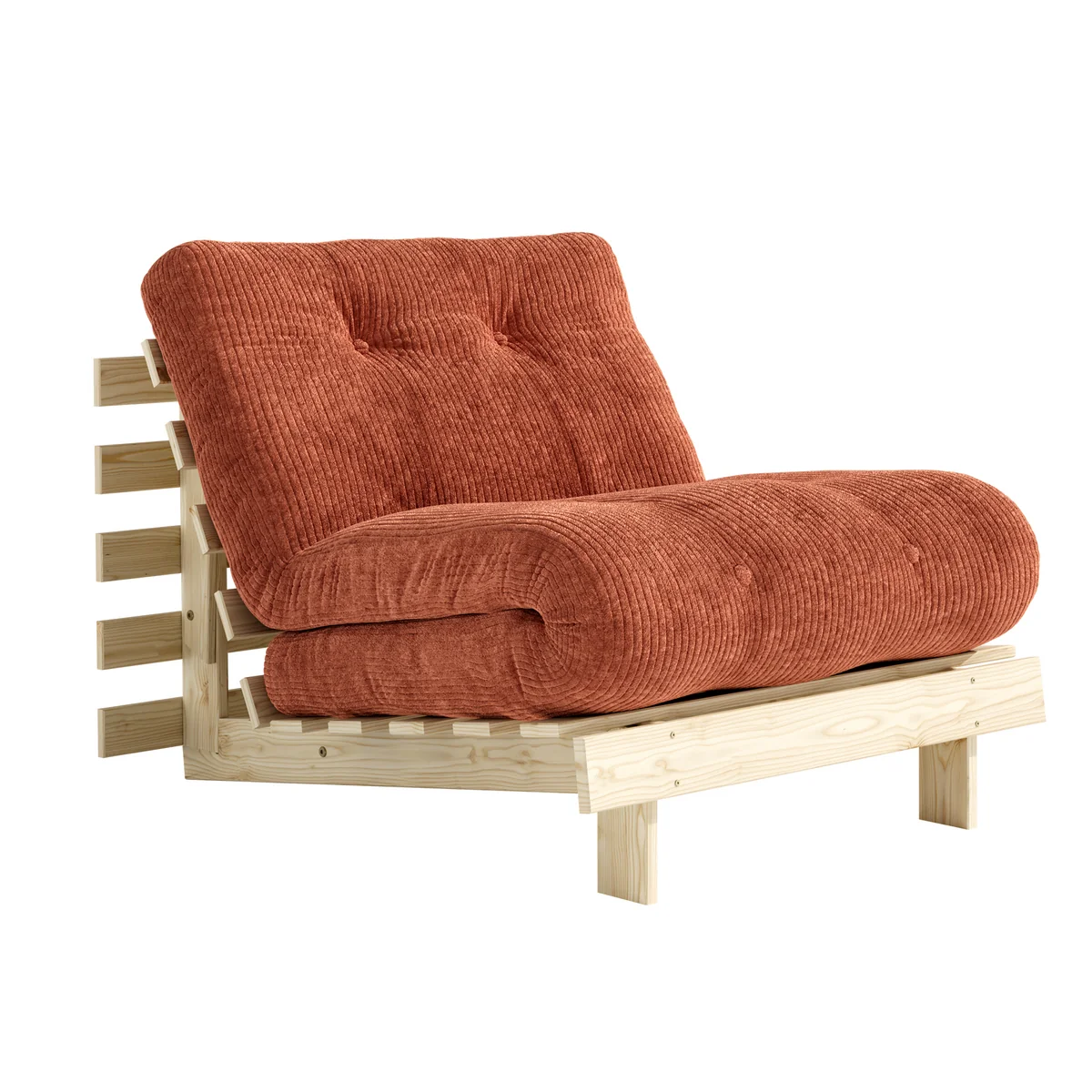 Karup - Fauteuil-lit « Roots » 90 cm, pin naturel / orange rétro (552)