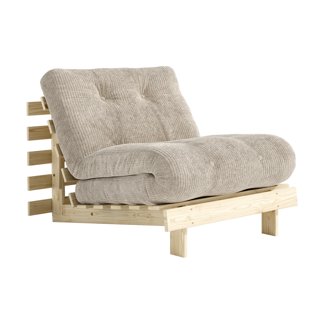 Karup - Fauteuil-lit « Roots » 90 cm, pin naturel / soft cream (550)