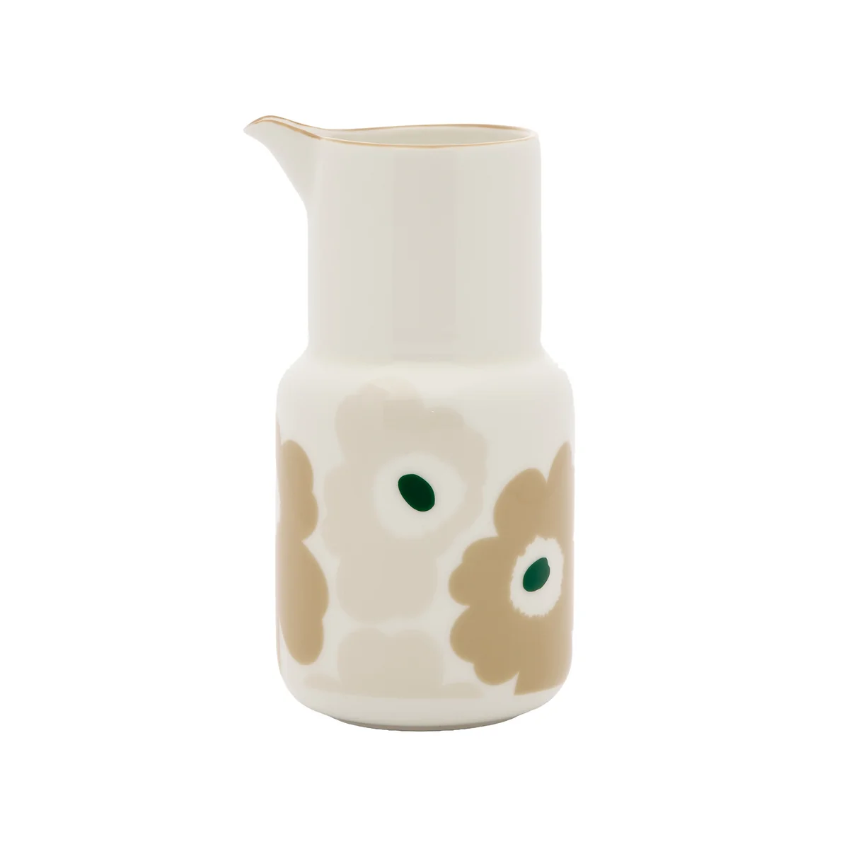 Marimekko - Carafe « Oiva » 650 ml, blanc / sable / beige / vert foncé