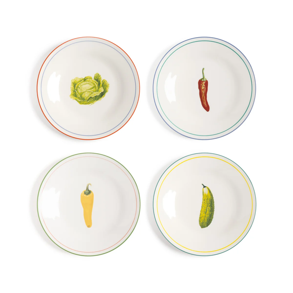 & klevering - Assiettes « Vegetable » (lot de 4) & klevering - Assiettes « Vegetable » (lot de 4)