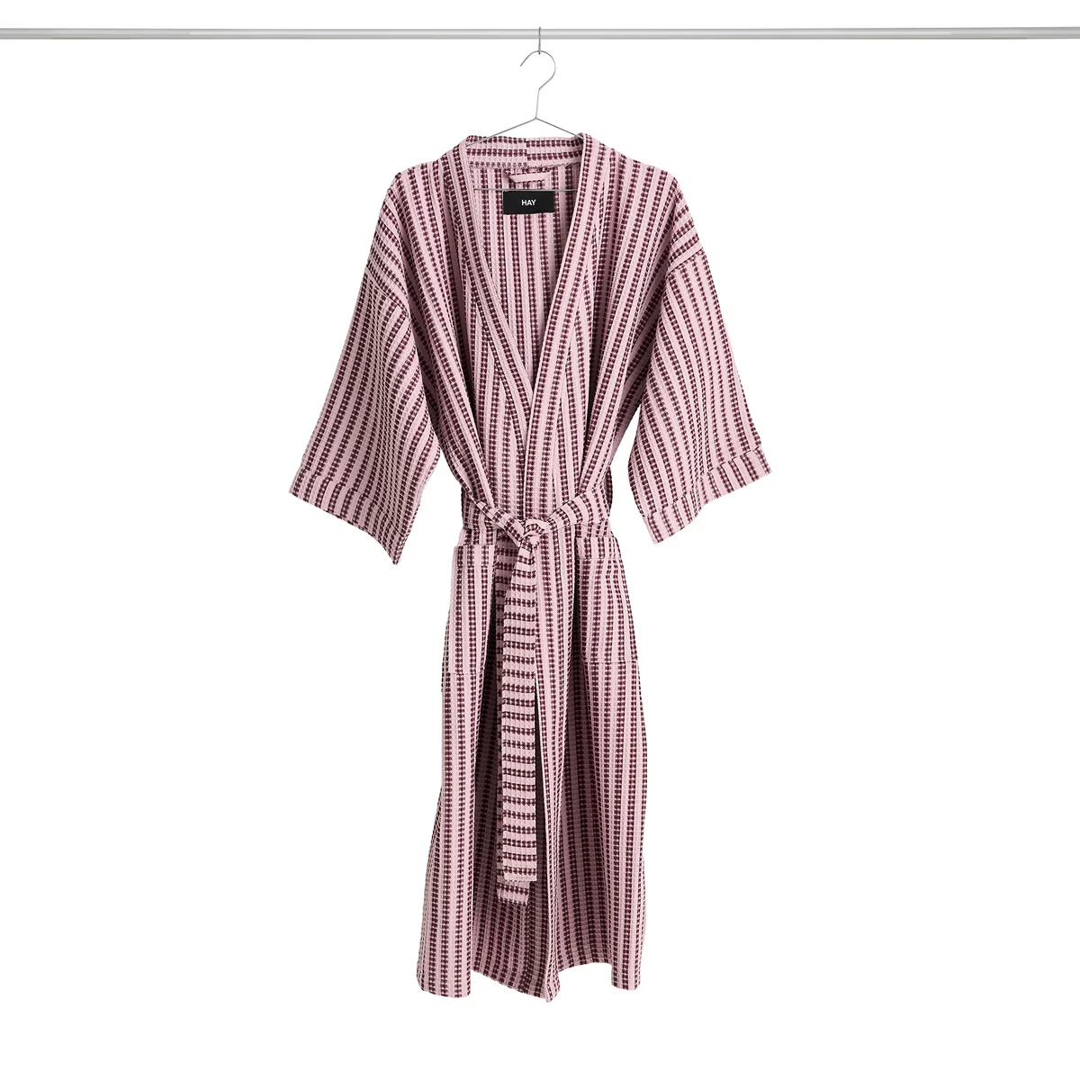 HAY - Peignoir « Waffle », rayures rose vif