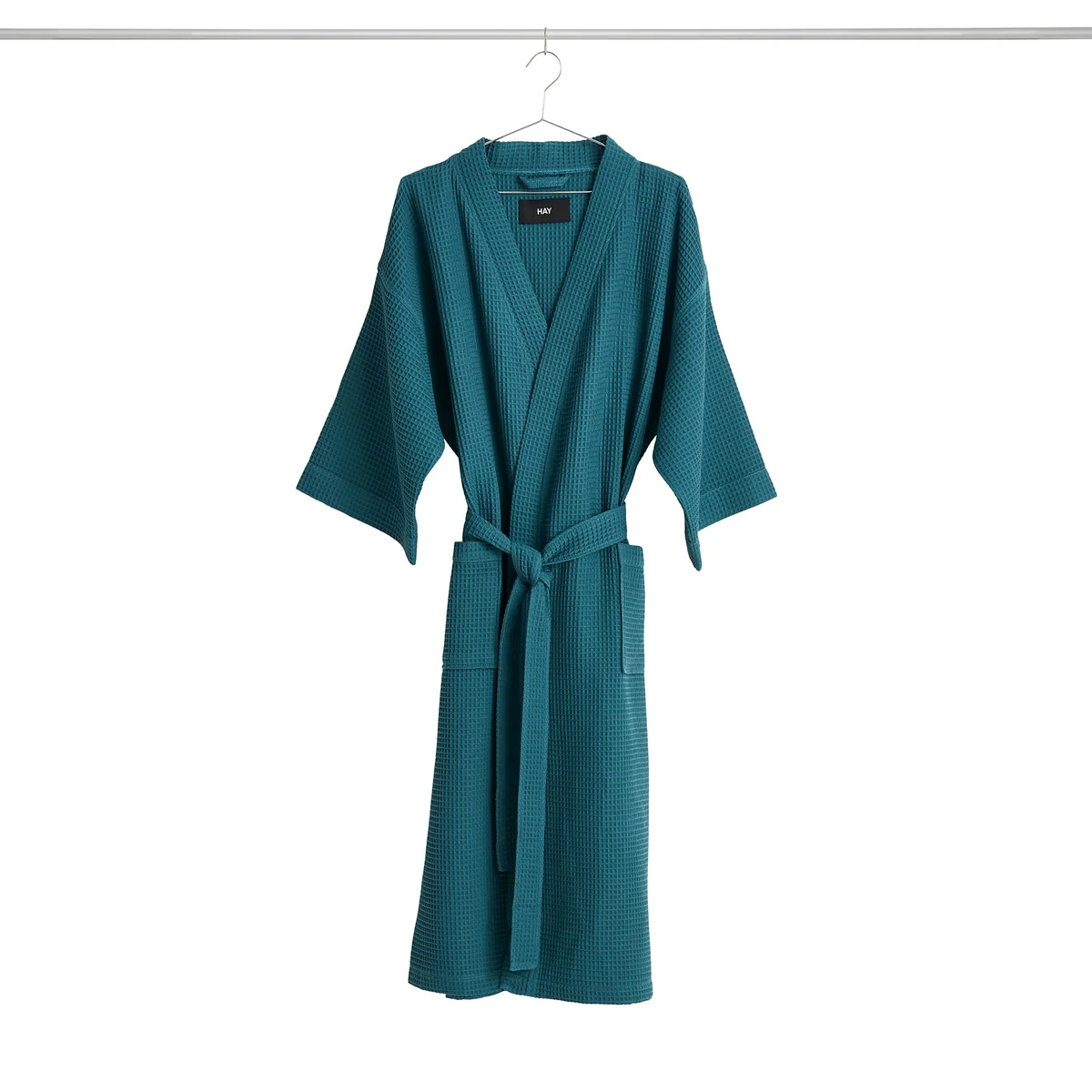 HAY - Peignoir « Waffle », bleu pétrole