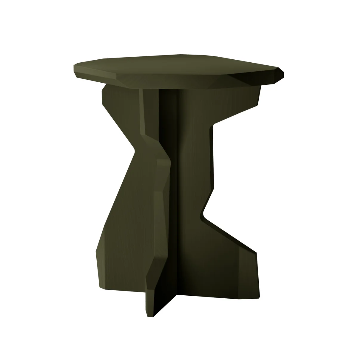 OUT Objekte unserer Tage - Tabouret « Fels », frêne massif verni, couleur olive OUT Objekte unserer Tage - Tabouret « Fels », frêne massif verni, couleur olive