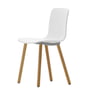 Vitra - Hal Wood RE Chaise, blanc coton / chêne clair / patins en plastique