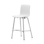 Vitra - Hal RE Tabouret de bar, medium, blanc coton / chrome / patins en plastique noir