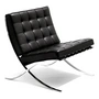 Knoll - Barcelona Fauteuil, chrome / cuir noir