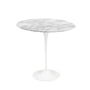 Knoll - Saarinen Tulip Table d'appoint ronde, H 52 x Ø 51 cm, marbre arabescato / blanc
