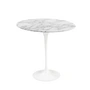 Knoll - Saarinen Tulip Table d'appoint ronde, H 52 x Ø 51 cm, marbre arabescato / blanc