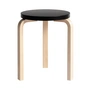 Artek - 60 Tabouret, laqué noir / bouleau naturel