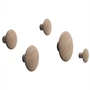 Muuto - Crochets muraux " The Dots " Lot de 5, chêne naturel