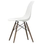 Vitra - Chaise Eames Plastic Side DSW (H 43 cm), érable foncé / blanc, patins en feutre noir
