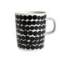 Marimekko - Oiva Räsymatto Gobelet avec anse 250 ml, blanc / noir