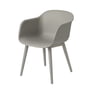 Muuto - Fiber Chair Wood Base, gris recyclé