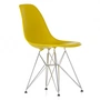Vitra - Eames Plastic Side Chair DSR RE, chromé / moutarde (patins en plastique basic dark)