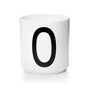 Design Letters - Tasse en porcelaine AJ - O, blanc