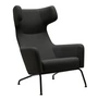 Softline - Havana Fauteuil à oreilles, piétement noir / Vision gris foncé (439)