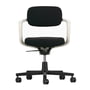 Vitra - Siège de bureau Allstar, Siège et dossier Hopsack nero, étrier d’accoudoir blanc, roules souples