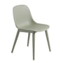 Muuto - Fiber Side Chair Wood Base, dusty green recyclé