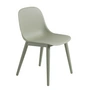 Muuto - Fiber Side Chair Wood Base, dusty green recyclé