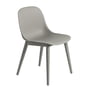 Muuto - Fiber Side Chair Wood Base, gris recyclé