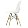 Vitra - Chaise Eames Plastic Side DSW, frêne couleur miel / blanche, patins feutre blanc (sols durs)