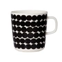 Marimekko - Oiva Räsymatto Gobelet avec anse 400 ml, blanc / noir
