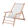 Jan Kurtz - Maxx Deckchair bois de teck, revêtement en tissu synthétique blanc