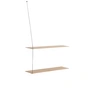 Woud - Etagère Stedge murale 80 cm, chêne blanc pigmenté