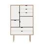 Andersen Furniture - LA CUISINE S5 Commode, chêne savonné/ façades blanches