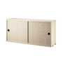 String - Module d'armoire avec portes coulissantes 78 x 20 cm, frêne