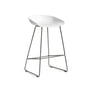 Hay - About A Stool AAS 38 Tabouret de bar, H 76, acier inoxydable / white 2. 0