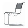 Thonet - S 33 N Chaise, Chrome / Tissu argenté