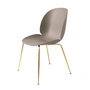 Gubi - Beetle Chaise à manger, Conic Base laiton / new beige