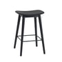 Muuto - Fiber Tabouret de bar Wood Base H 65 cm, noir